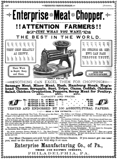 Meat chopper ad